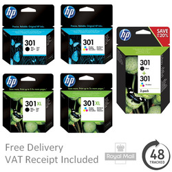 Original HP 301/301XL schwarze & farbige Tintenpatronen - für HP Drucker
