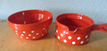 2 Wächtersbach Schale rot mit weißen Punkten Keramik Polka Dots Schüssel