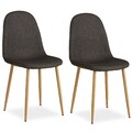 Esszimmerstühle 2er Set Grau Modern Polsterstuhl Küchenstuhl Stoff – Homestyle4u