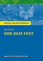 Vor dem Fest von Saša  Stanišić.: Textanalyse und Interp... | Buch | Zustand gut