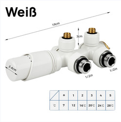 1/2'' Mittelanschluss-Set Multiblock Hahnblock Eckform Durchgangsform 1Stück