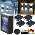 2-8 X LED Solarleuchten Wandlampen Zaunleuchte Gartenleuchte Außen Treppen Lampe