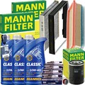 MANN INSPEKTIONSPAKET+MANNOL 10W-40 ÖL passend für FIAT DOBLO IDEA LANCIA 1.4