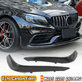 Für Mercedes C Klasse W205 C63 AMG Carbon Front Stoßstange Flosse Canard Flaps 