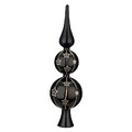 Christbaumspitze 31cm Glas Sternen Tannenbaumspitze Weihnachtsbaumspitze schwarz