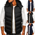 Steppweste Bodywarmer Weste Übergangs Ärmellos Kapuze Zip Herren BOLF Unifarben