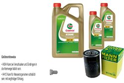 MANN-FILTER Ölfilter 7 L Castrol EDGE 5W-30 LL Titanium FST für VW Audi Golf V