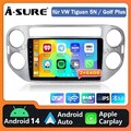 9" 4-Core Android 14 Autoradio Apple Carplay GPS Navi für VW Tiguan 5N 2007-2016