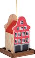 Kleines Deko-Vogelhaus hängend Futterstation Holz Vogelfutterhaus Rot
