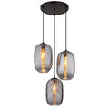 Hängelampe Pendellampe Esstischleuchte 3 flammig Wohnzimmerlampe Rauchglas 120cm