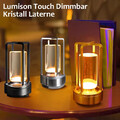LED Tragbare Kristall Laterne Touch Tischlampe USB Wiederaufladbare kabellose B