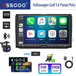 2+32G Android14 Autoradio CarPlay GPS KAM BT FM für VW Touran Golf 5 6 Polo DAB+