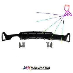 Sport-Performance Heckdiffusor SCHWARZ GLANZ  passt für M-Paket BMW F32 F33 F36