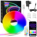 2-10M Neon LED Streifen RGBIC Strip Flex Schlauch Leiste Lichtschauch Lichtband