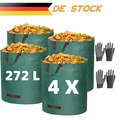 4x 272L Gartensack Laubsack faltba Gartenabfallsack Gartentasche mit Handschuhe