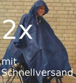 2x Regencape Regenponcho Regenjacke Regenschutz Regen Schutz Fahrrad blau unisex