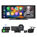 10" Autoradio Apple Carplay Android Auto FM Bluetooth Tragbarer Dashcam Monitor