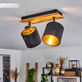 Holz/schwarz drehbare Decken Lampe Flur Strahler Ess Schlaf Zimmer Beleuchtung