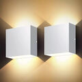 2X Wandlampe Cube Würfel LED COB Wand Leuchte Lampe Up Down für innen 2pcs