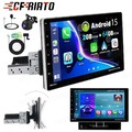 DAB+9 Zoll 1 DIN Android15 Carplay Autoradio GPS Navi Drehbar Bildschirm MIT Kam