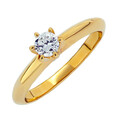 Verlobungsring mit Zirkonia Damenring Ringe in Gold Ring Gold 585 Solitärring