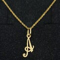 Anhänger Und Kette Gold 18K 750 Mls. Initial 14X7 Mm. Buchstabe A