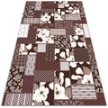 Outdoor Waschbar Teppich Balkon Wetterfest Terrasse Braun Blume Collage 120x180
