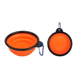 Faltbarer Futternapf Orange 1000ml Großer Hund  Wassernapf Wandern Gassi