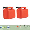 Benzinkanister 2x 10L Reservekanister Kraftstoff mit UN Kunststoff Ausgießer rot