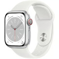Apple Watch Series 8 41mm Aluminiumgehäuse-Silber mit Sportarmband in Weiß (GPS
