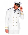 Weiß-Goldenes Schiffskapitän Jacket für Herren