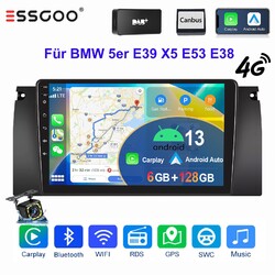 Für BMW 5er E39 X5 E53 M5 6+128G DAB+ KAM 8-Kern Android 13 Autoradio Carplay BT