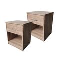 Nachtschrank 2er Set Nina Sonoma Nachttisch Nachtkommode Nachtkonsole HTI-Living