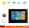 FUNK Wetterstation Thermometer mit Außensensor Hygrometer Wecker Uhr Farbdisplay