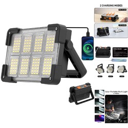 LED Baustrahler Akku, 4 Modi LED Strahler Akku, LED Campinglampe Aufladbar, L...