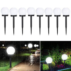 2~8er LED Solar Gartenleuchte Kugel Set Solarleuchte Außen Garten Lampe leuchte