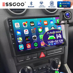 32GB Android 14 Für AUDI A3 8P 2003-2013 Autoradio Apple Carplay 9''GPS Nav WIFI