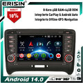8-Kern 64GB DAB+ Android 14 Autoradio GPS Navi Für AUDI TT MK2 CarPlay Wifi IPS