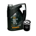 5L 5W30 Mannol 7707 O.E.M. Motoröl + Ölfilter Motorölfilter Filter Höhe: 93mm