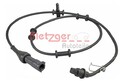 Vorderachse METZGER 09001010 Sensor, Raddrehzahl für JAGUAR