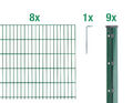 Alberts Doppelstabmattenzaun grün 8-6-8, 2,5m Matte, Höhe 63-243cm, Länge 10-30m