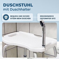 Duschstuhl mit Armlehne Badestuhl Duschsitz Duschhilfe Dusch Bad Hocker 150kg