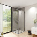Duschkabine 80x80 90x90 75x90 Eckeinstieg Duschabtrennung Falttür Duschwand Glas