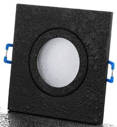 10x LED Einbaustrahler IP44 schwarz Einbaurahmen GU10 Einbauleuchte Deckenspot