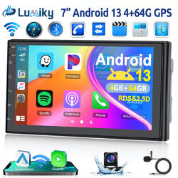 7'' Doppel 2 DIN Android 13 4+64G Carplay Autoradio Bluetooth GPS NAVI WiFi +Kam