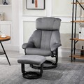 HOMCOM Massagesessel Relaxsessel mit Liegefunktion Fernsehsessel TV Sessel Grau