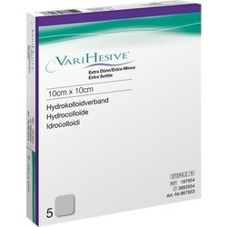 2x VARIHESIVE extra dünn 10x10 cm HKV hydroaktiv 5 ST