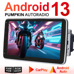 Pumpkin 4GB 64GB 10.1" Android 13 Autoradio 2 DIN GPS Navi Carplay Bluetooth DAB