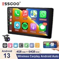 4+64G Android13 Kam+ Autoradio 9" 2 DIN Wireless Carplay Android Auto GPS USB FM
