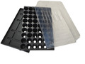 Quickpot Anzuchtsplatte mit 54 Pflanzlöchern + Untersetzer + Haube QP-54R